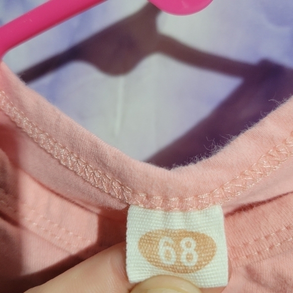 Unbranded 3 Peice Set Girls Dusty Coral Top With Foral Tie Bottoms Size 3-6 M - Picture 9 of 16